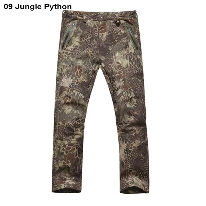 Pantalones de camuflaje de cuero de tiburón de alta calidad para hombre, pantalones impermeables Softshell para senderismo al aire libre, acampada, 11 colores - imagen 2