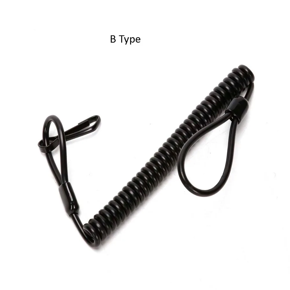 Eslinga de cordón de cuerda elástica de resorte retráctil táctico para acampar al aire libre llavero de teléfono antipérdida negro - imagen 2