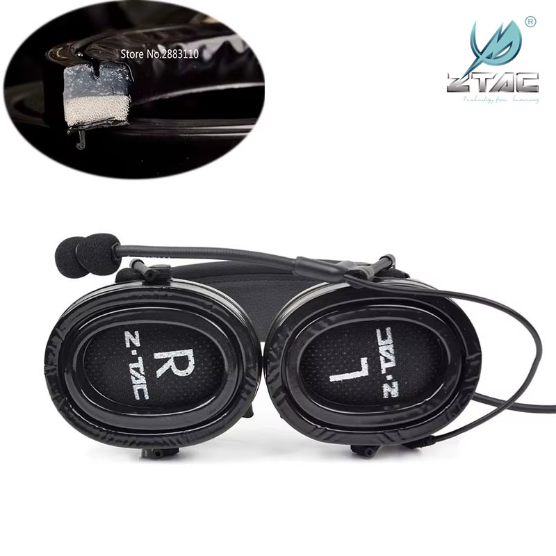 Ztac Comta II auriculares militares de aviación, accesorios de auriculares PTT, cancelación de ruido, auriculares de tiro, Softair, Airsoft, deportes, Pelto Z044 - imagen 5