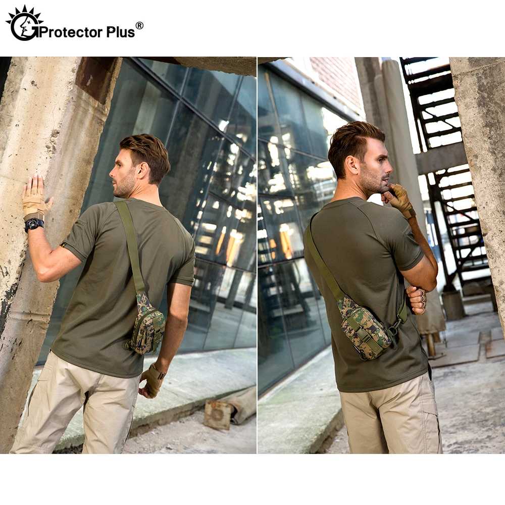 PROTECTOR PLUS táctico al aire libre duradero Nylon deportes viaje solo hombro pequeño pecho colgante bolsa para teléfono móvil Mini bolso pequeño - imagen 4