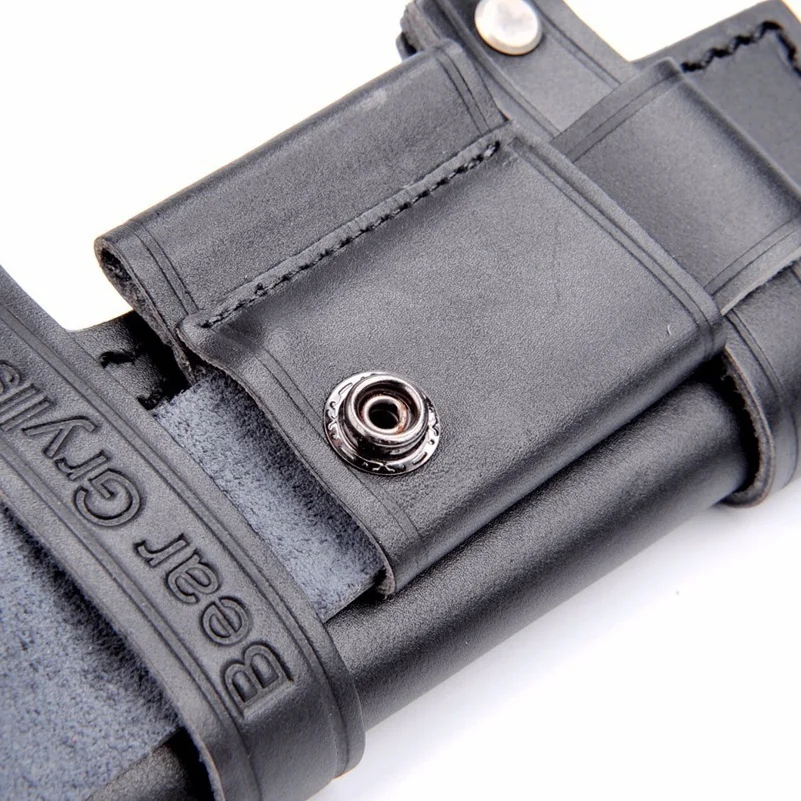 Funda táctica recta de cuero de supervivencia hecha por el hombre, funda para cuchillo fijo Molle - imagen 5