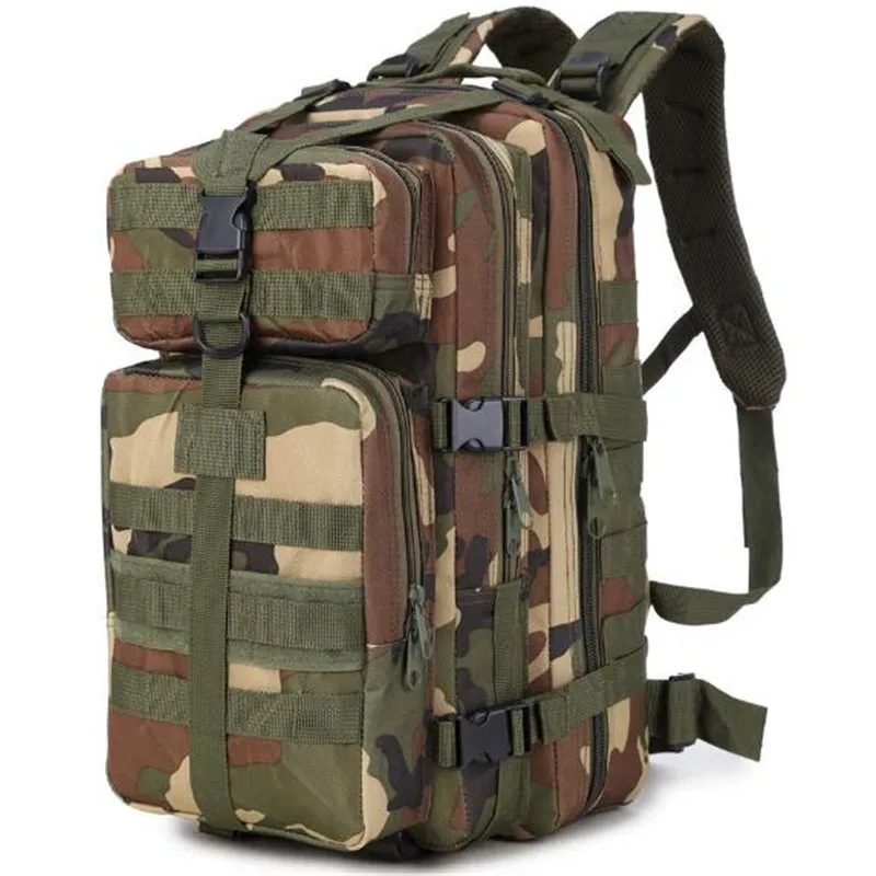 Mochila táctica para hombre, bolsa de viaje de nailon impermeable, Molle, para escalada, senderismo, caza, pequeña bolsa de viaje con Velcro, 35L - imagen 4