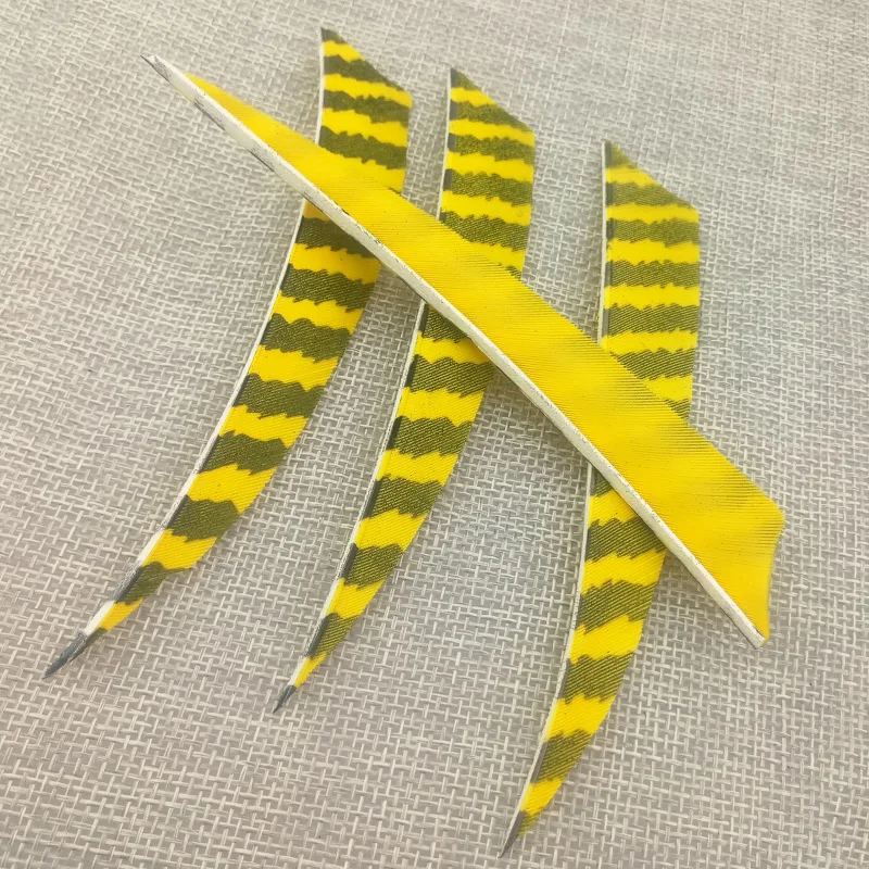Pluma de flecha de tiro con arco, 4 colores, 5 pulgadas, a rayas, Flecha de bambú, Flecha de madera para caza, 60 uds. - imagen 4