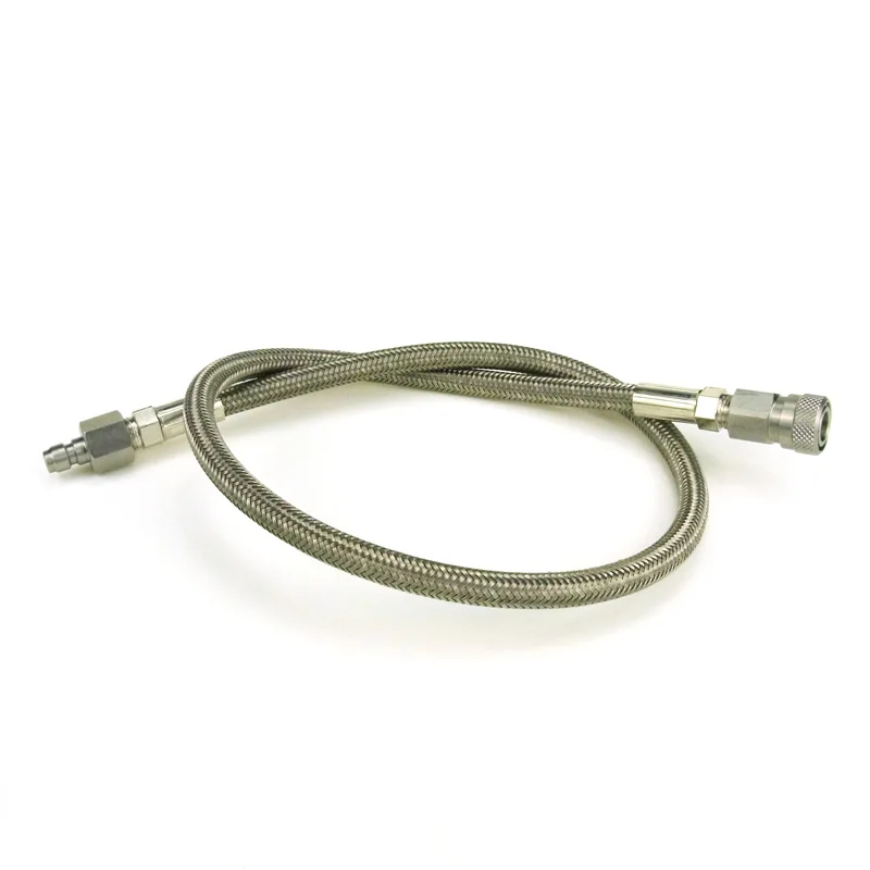 Extensión de manguera de látigo de manguera de carga trenzada inoxidable con desconexión rápida (10, 24 , 36 , 50 pulgadas) para herramienta de aire - imagen 3