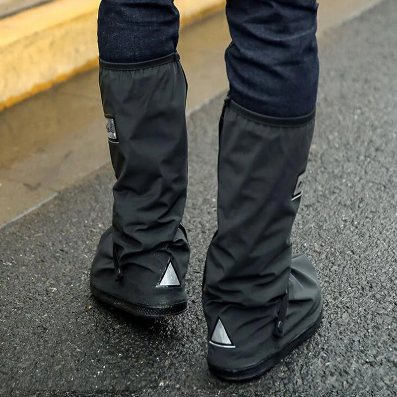 Cubiertas de zapatos impermeables para motocicleta, botas antideslizantes de silicona, gruesas, a prueba de lluvia, reutilizables - imagen 4