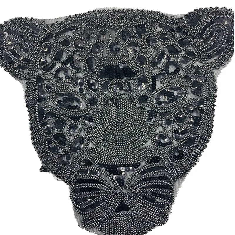 Parche bordado de cuerda tres en uno, accesorio de encaje de moda de leopardo negro, apliques de pegatinas de lentejuelas, 2019 - imagen 3
