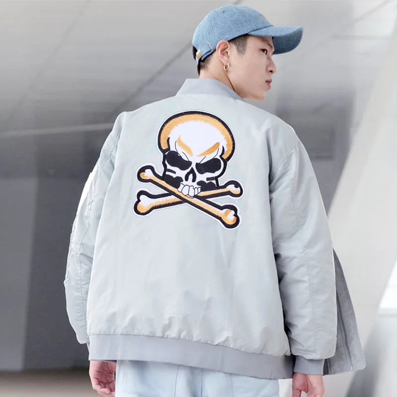 Prajna-Parche de motorista bordado Punk Rock para chaqueta, ropa, Jeans, insignias de tela, parches de cuero con calavera para planchar, apliques D - imagen 3