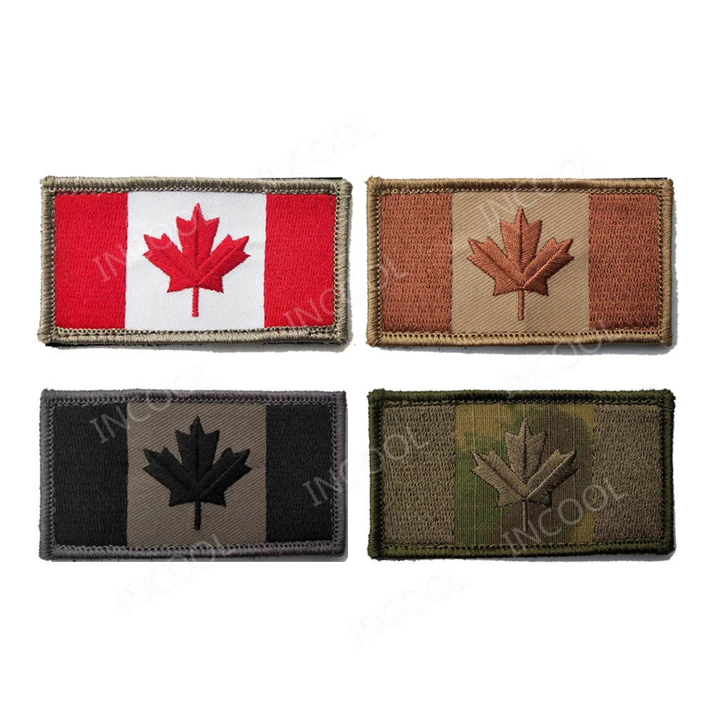 Parche bordado con la bandera de Canadá en 3D, parche militar de velcro, hoja de arce canadiense, emblema táctico, apliques, insignias bordadas - imagen 2
