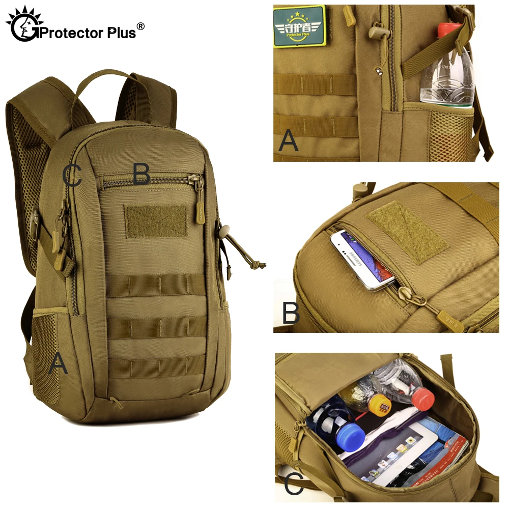 Protector Plus-mochila táctica MOLLE de 12L para niños, Mochila pequeña impermeable, mochilas escolares, mochila militar para niños, paquete de asalto - imagen 5