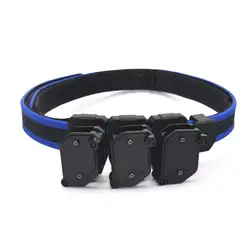 Cinturón táctico azul IPSC USPSA con porta cargadores multiángulo