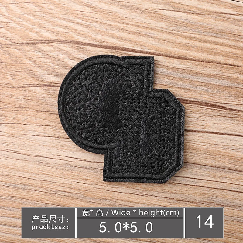 Leather plain embroidery Badge (14)