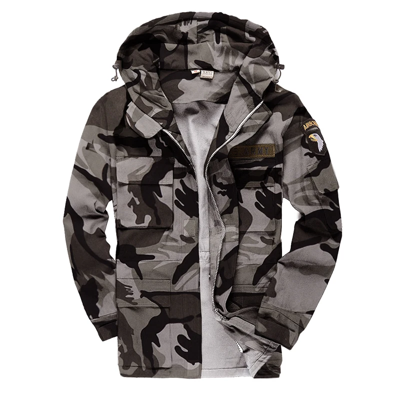 Chaqueta militar fina para hombre, abrigo cortavientos táctico de camuflaje transpirable, para deportes al aire libre, caza, escalada, senderismo, Primavera - imagen 5