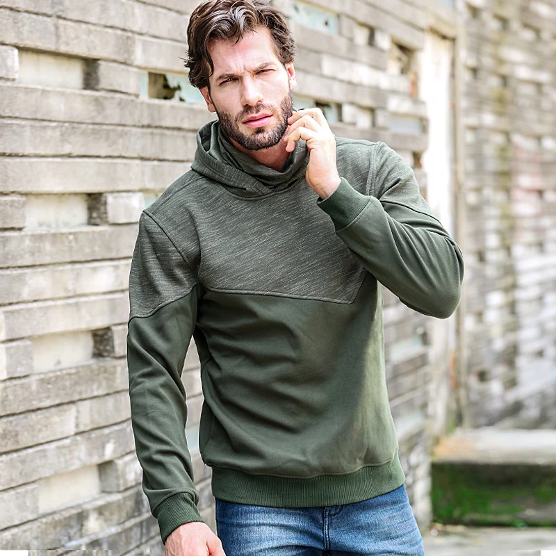 Suéter con capucha de cuello alto para hombre, camisa deportiva, pantalones, traje grueso, chaqueta holgada para senderismo, pesca, caza - imagen 2