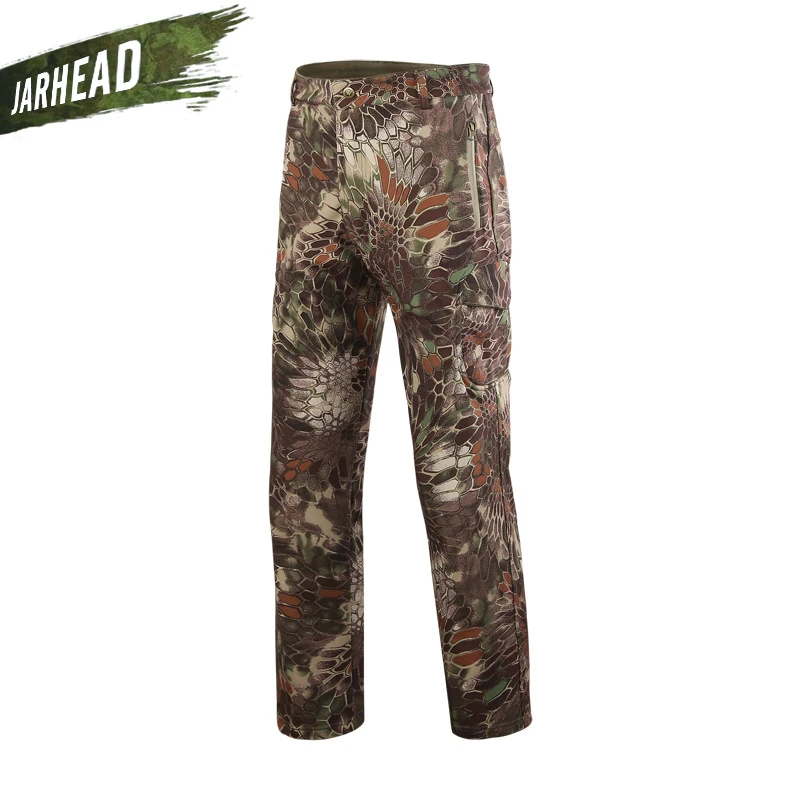 TAD-Pantalones impermeables de piel de tiburón para hombre, ropa de deporte al aire libre, escalada, CS, Camuflaje, forro polar - imagen 5