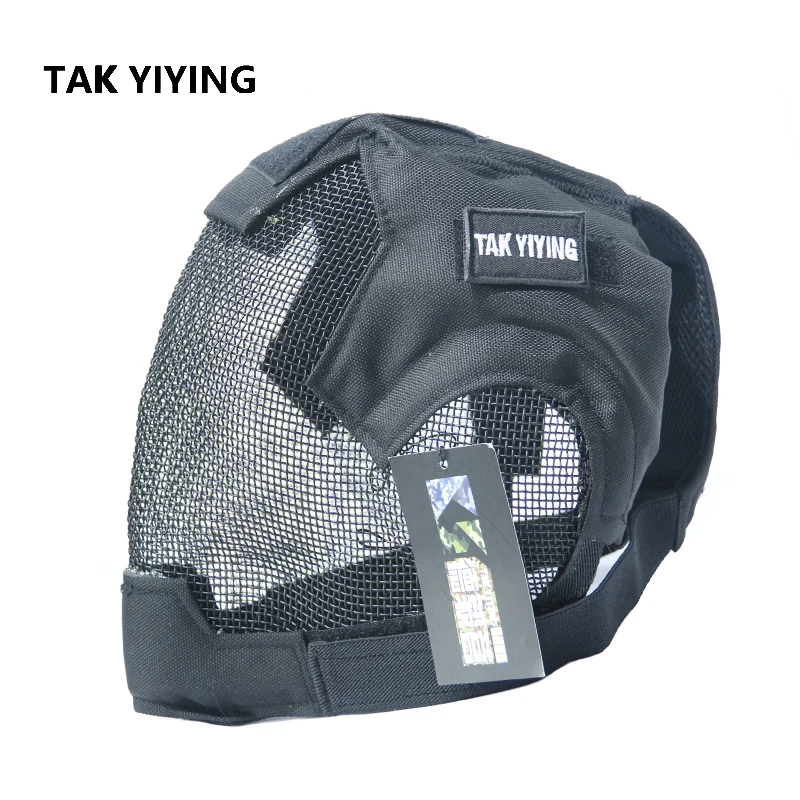TAK YIYING máscaras de Paintball Airsoft al aire libre caza malla de acero máscara facial completa - imagen 3
