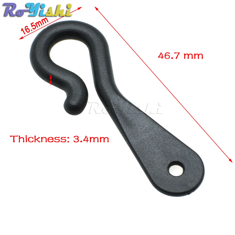 Colgador de plástico negro de 46,7x16,5mm, gancho para accesorios textiles de ropa - imagen 2