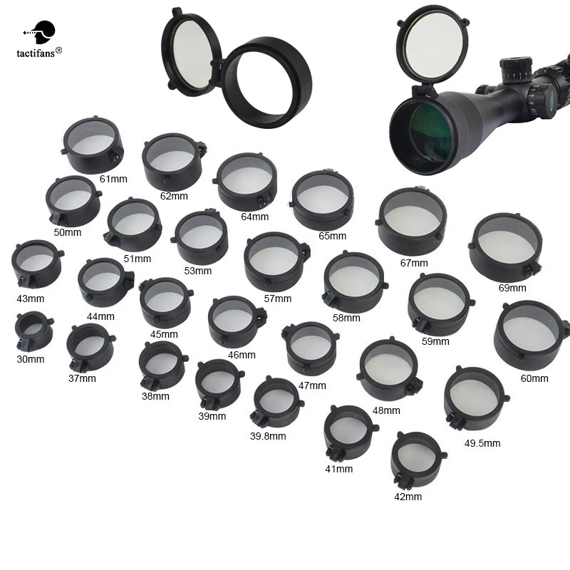 Mira telescópica táctica, cubierta de lente abatible hacia arriba, protección de calibre de resorte rápido, accesorios de Paintball para caza y tiro