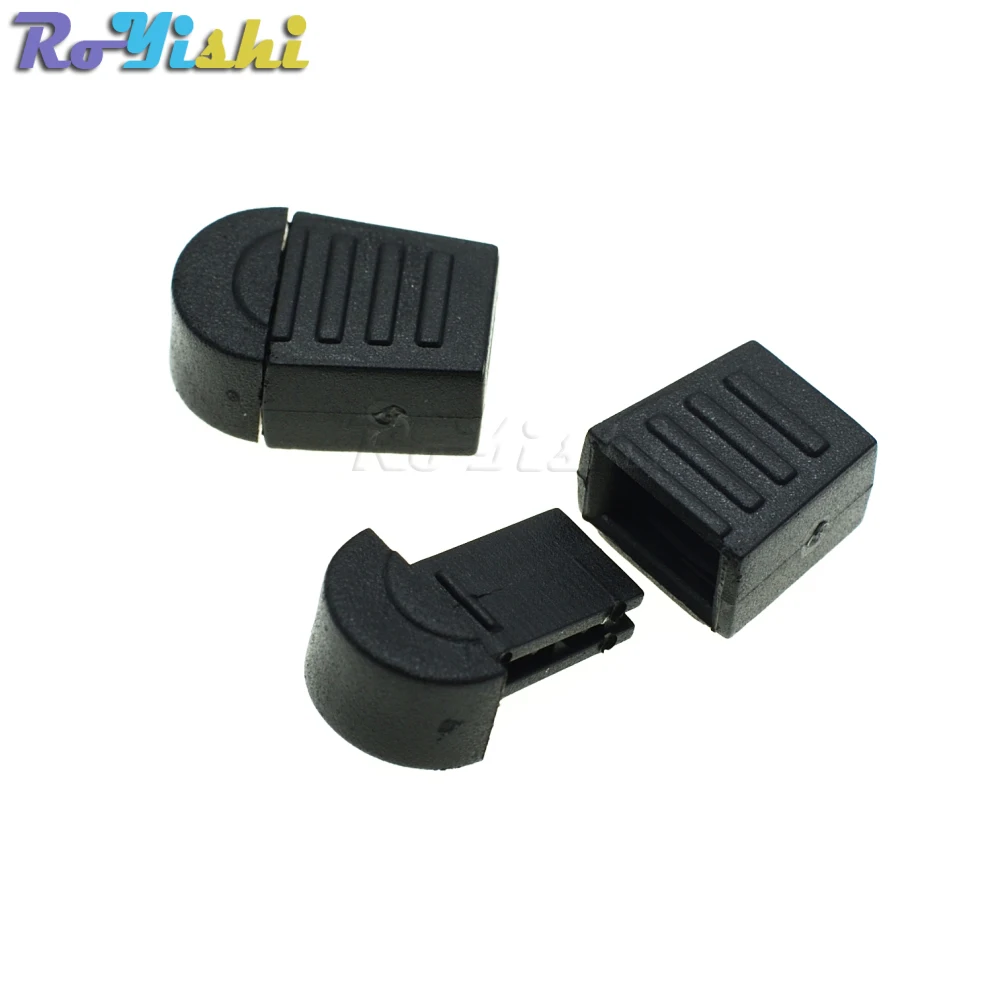 Tiradores de cremallera, extremos de cuerda de cordón, hebilla de Clip de cremallera de bloqueo, negro para Paracord, 50 unids/lote por paquete - imagen 3