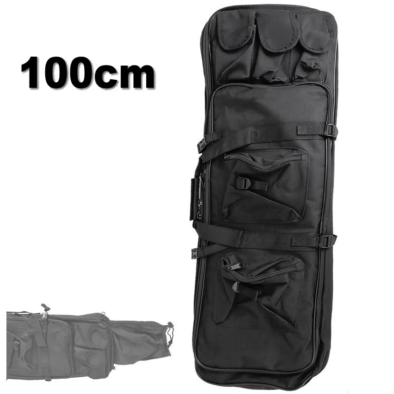 Bolsa de pistola táctica Airsoft de 100CM, mochila de caza para tiro de Paintball al aire libre, funda de protección Dual - imagen 2