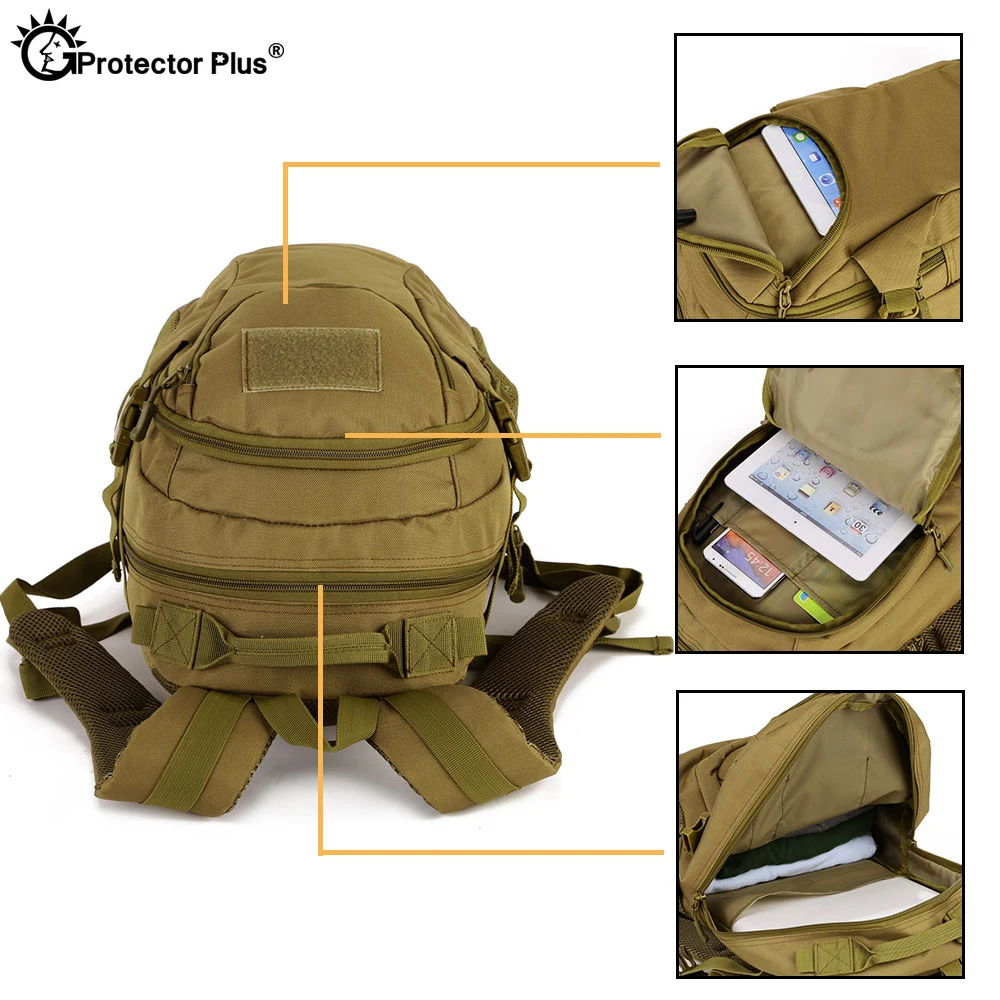 Mochila táctica PROTECTOR PLUS de 25L, mochila de camuflaje para campo, para acampar al aire libre, pesca, bolsa de viaje deportiva impermeable de nailon 900D - imagen 4