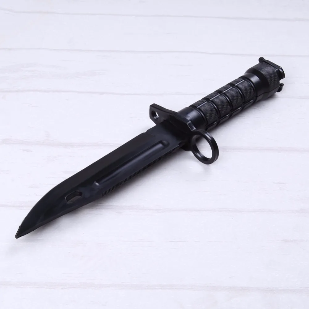 Cuchillo de plástico M9 de 30x3,7 cm, juego de guerra, Airsoft, juguete táctico de EE. UU., modelo para caza al aire libre, Camping, supervivencia, Cosplay, accesorios negros - imagen 3