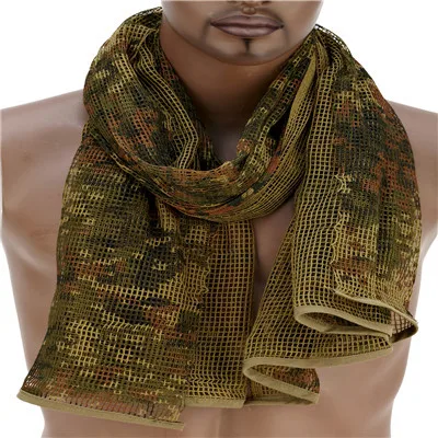 Bufanda de algodón de malla táctica de camuflaje de bosque ruso, bufandas para senderismo, velo de francotirador, red de 180cm x 86cm - imagen 4