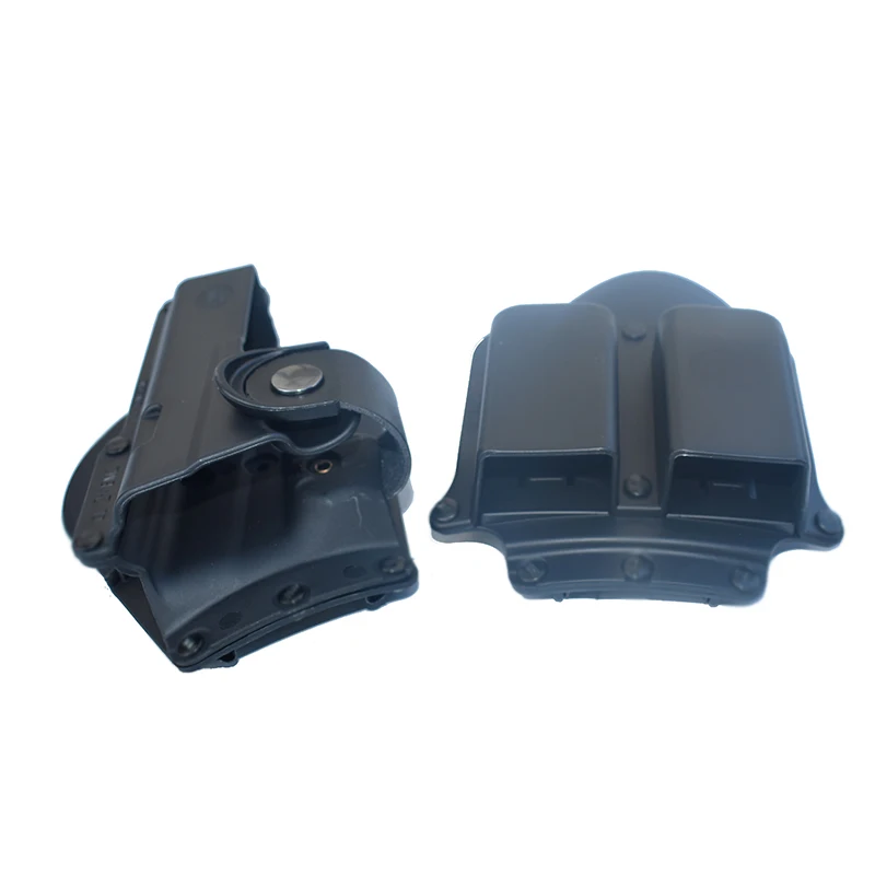 Funda de pistola táctica compatible con Glock 17/22/23 W/Retención de correa de cuero con doble cargador 6900 - imagen 3