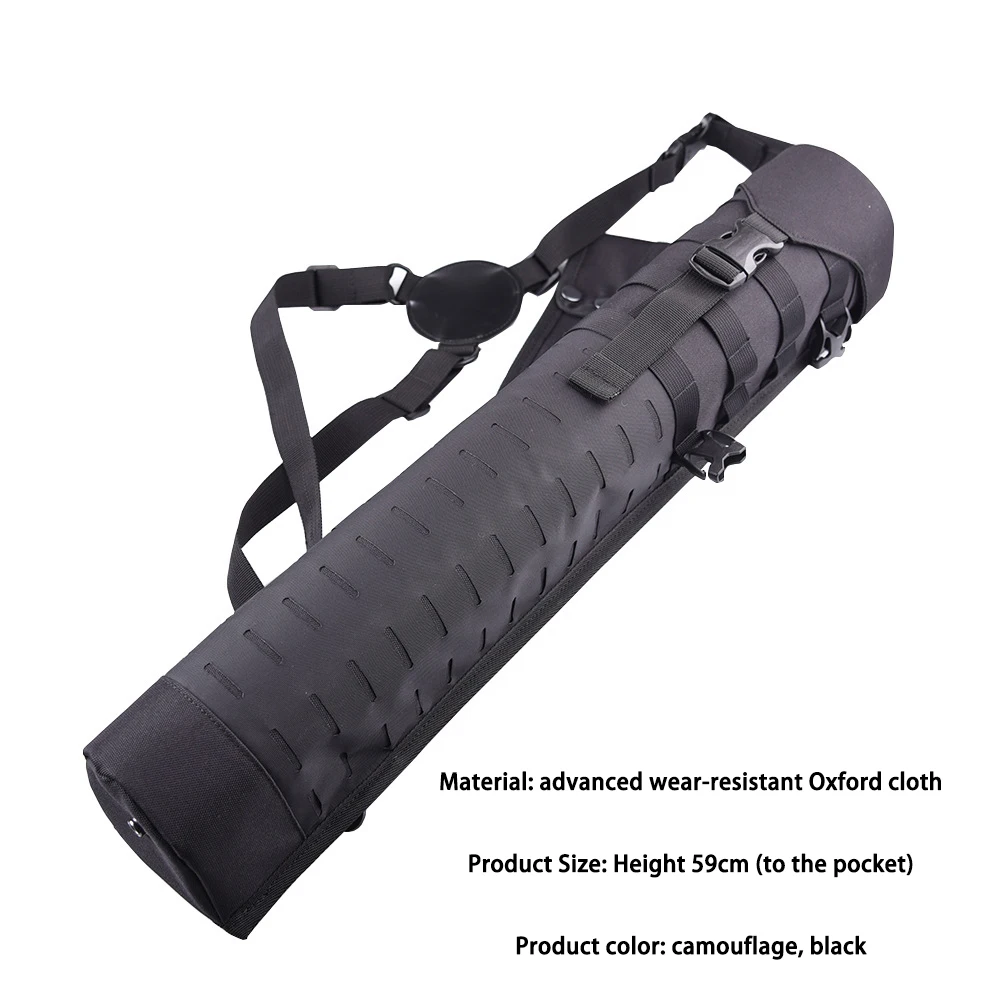 Carcaj de tiro con arco de tela Oxford para caza al aire libre, bolsas de flecha lateral, Arco E Flecha, tiro de camuflaje, carcaj trasero negro - imagen 3