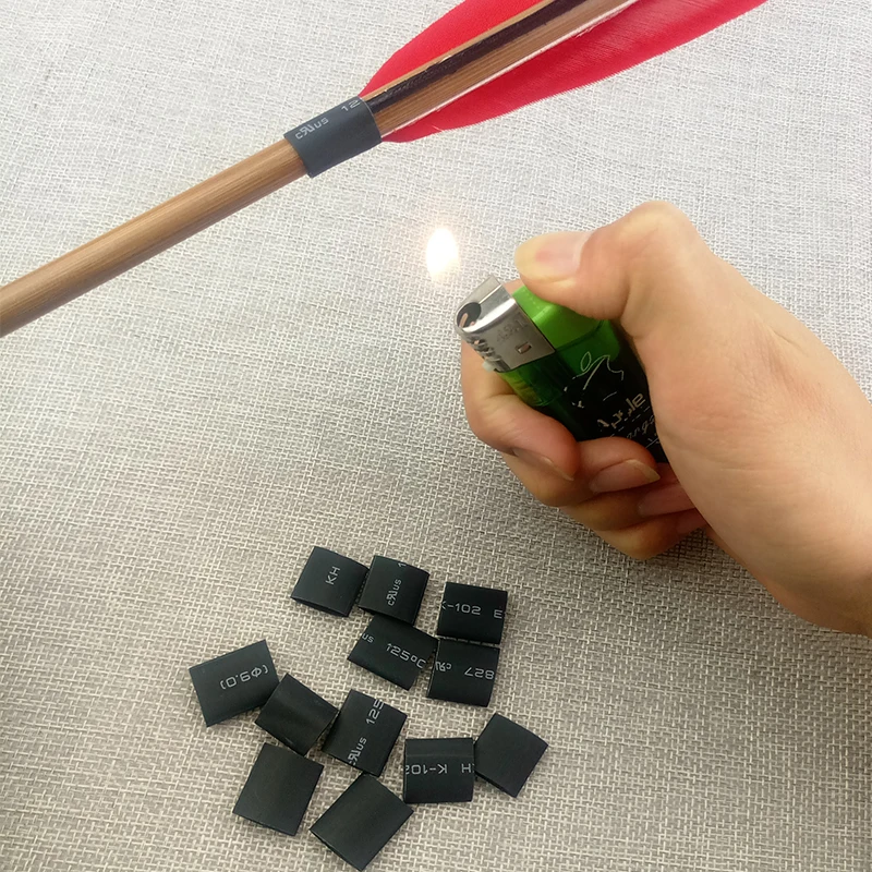 Tubo termorretráctil para tiro con arco, envoltura de alambre negro, accesorio de flecha, longitud 20M - imagen 2