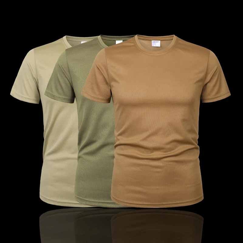 MEGE-Camiseta de manga corta para hombre, camisa táctica de cuello redondo, 14 colores, estilo militar, gimnasio, Fitness, informal, 4XL - imagen 3