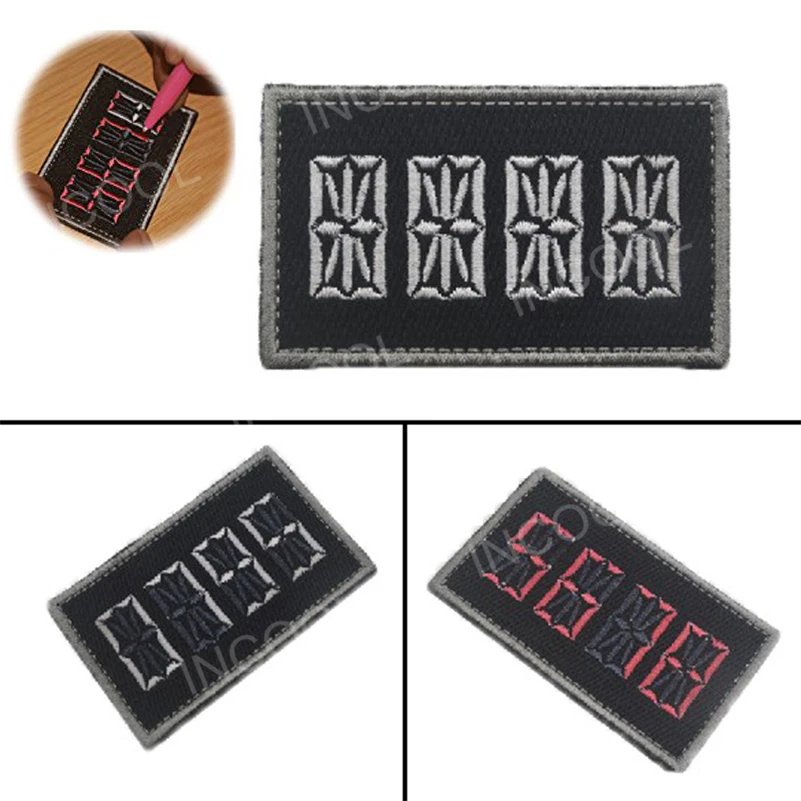 Parche bordado personalizado 3D, insignia con número 0-9/A-Z, emblema táctico, apliques bordados - imagen 2
