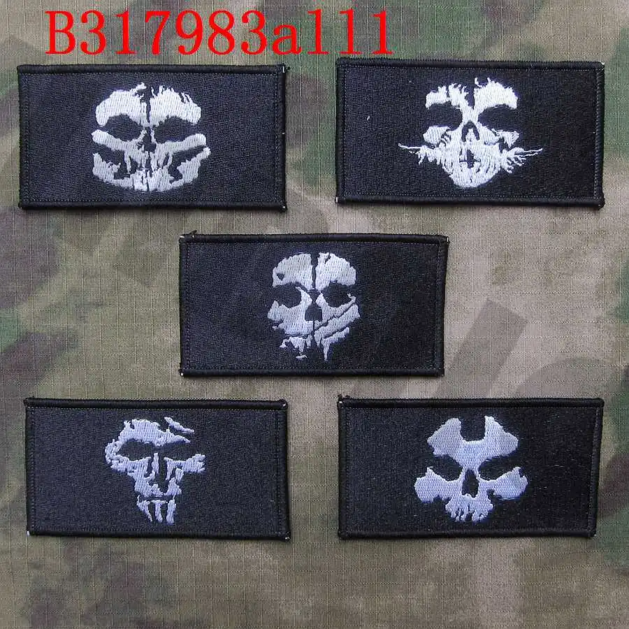 Parche bordado de fantasma, logotipo de miembro del equipo, moral militar, 5 estilos - imagen 3