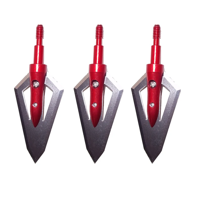 Hoja de tiro con arco, punta ancha de 110Gr, tornillo de flecha, punta de flecha, acero inoxidable, caza al aire libre, 12 unidades - imagen 5
