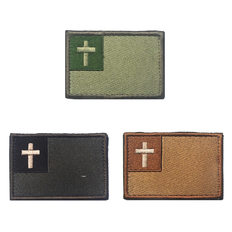 Parche de Jesús cristiano en cruz, parche bordado decorativo de gancho y bucle para mochila y ropa - imagen 3