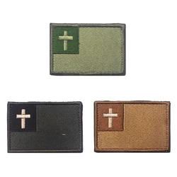 Parche bordado cruz cristiana velcro – Para equipo táctico MOLLE