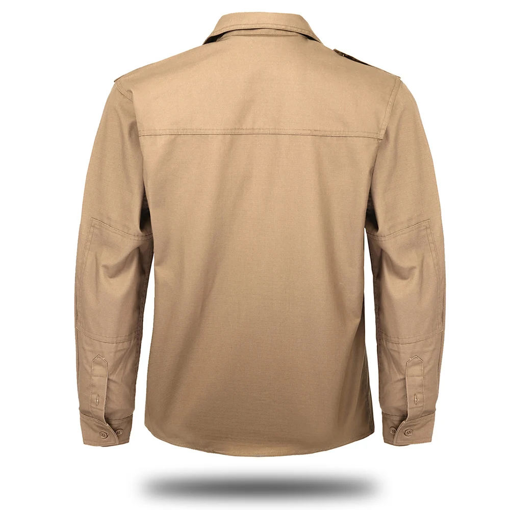 Mege-Camisa de manga larga de estilo militar para hombre, camisa de camuflaje táctico del Ejército de EE. UU., blusa informal Ripstop, otoño y primavera - imagen 2