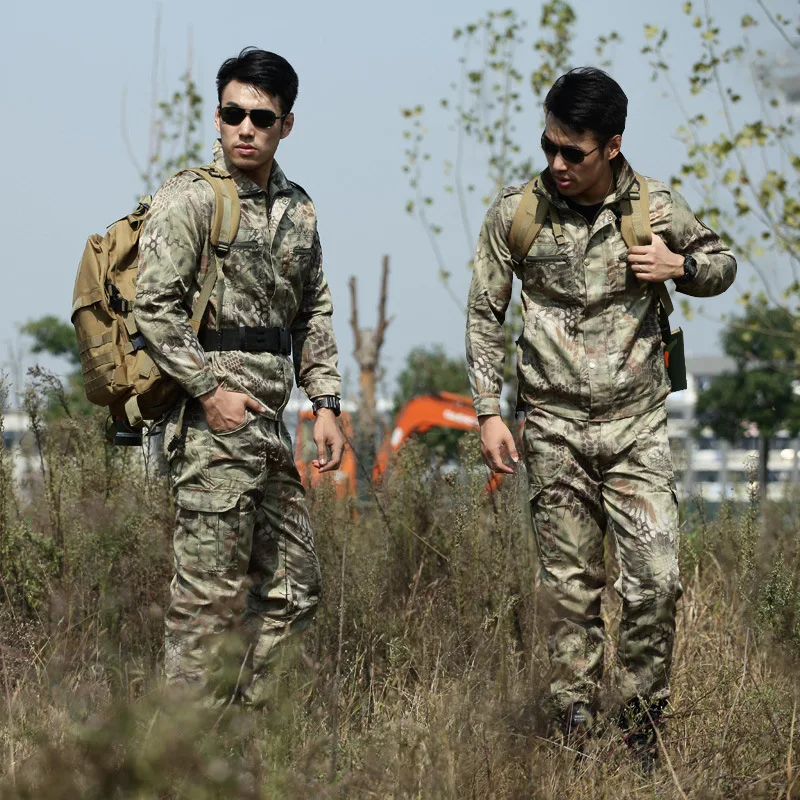 Camisa de entrenamiento de camuflaje para hombres y mujeres, trajes de pantalones, senderismo al aire libre, escalada, tops de secado rápido, primavera y otoño - imagen 3