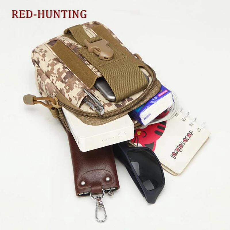 Bolsa táctica Molle para exteriores, bandolera de hombro para caza, escalada, bolso de nailon para teléfono de 5,5-6 pulgadas - imagen 5