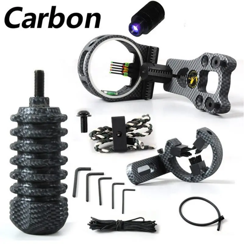 Kit de eslingas de mira para arco y ballesta de tiro con arco de caza, estabilizador de arco de apoyo de flecha, Kit de arco compuesto Peep Sight, 5 pines - imagen 5