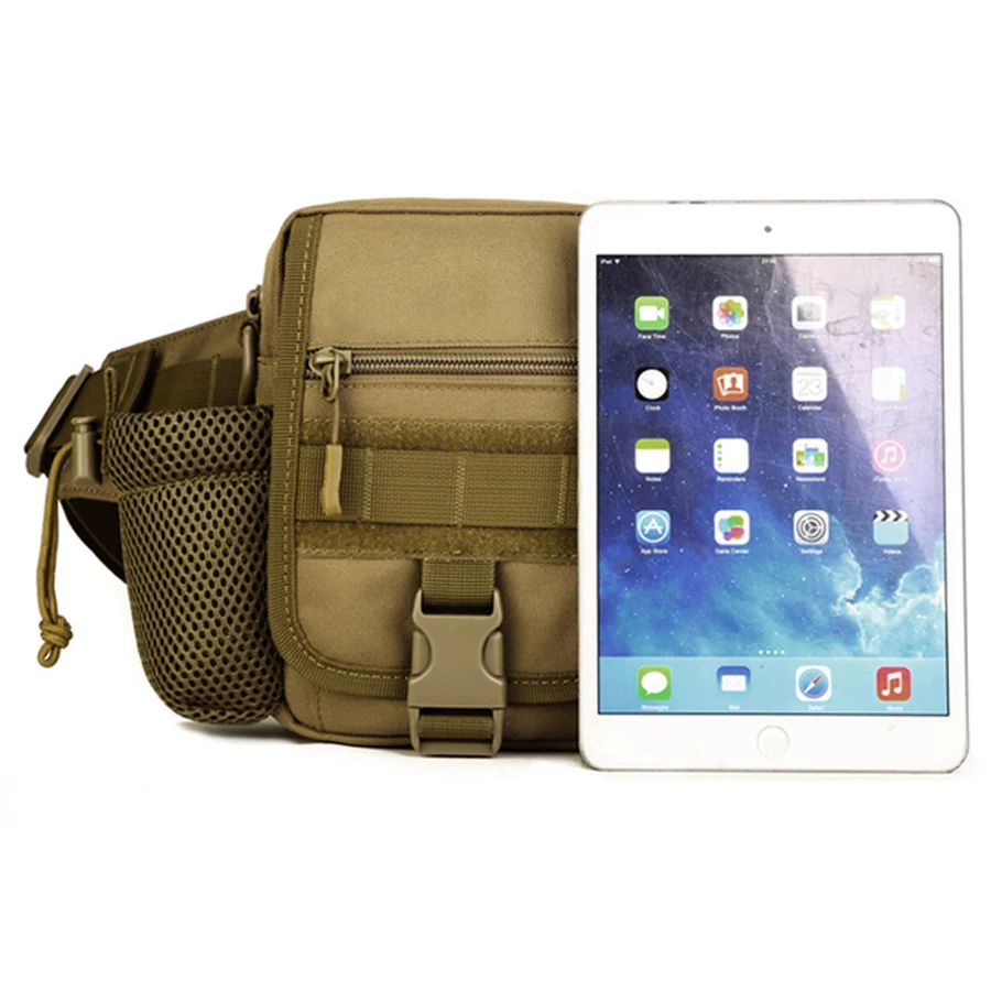 Riñoneras tácticas para exteriores, riñonera impermeable de nailon para escalada, cubierta para taza de agua, equipo fresco para acampar, bolsa para teléfono para senderismo y acampada - imagen 5