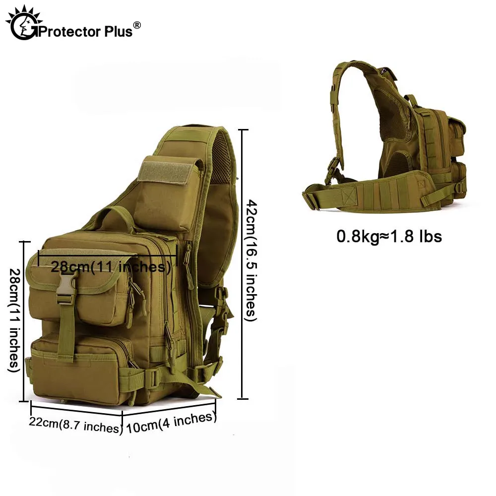 Mochila táctica militar para tableta, Molle bolso de hombro con sistema de 10 pulgadas, para pesca, Camping, bandolera de viaje - imagen 4