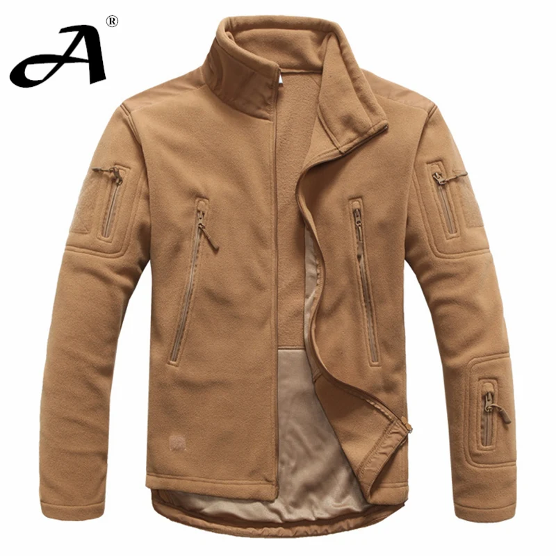 Chaqueta del ejército de lana softshell para hombre, chaquetas de estilo militar, ropa de otoño e invierno - imagen 4