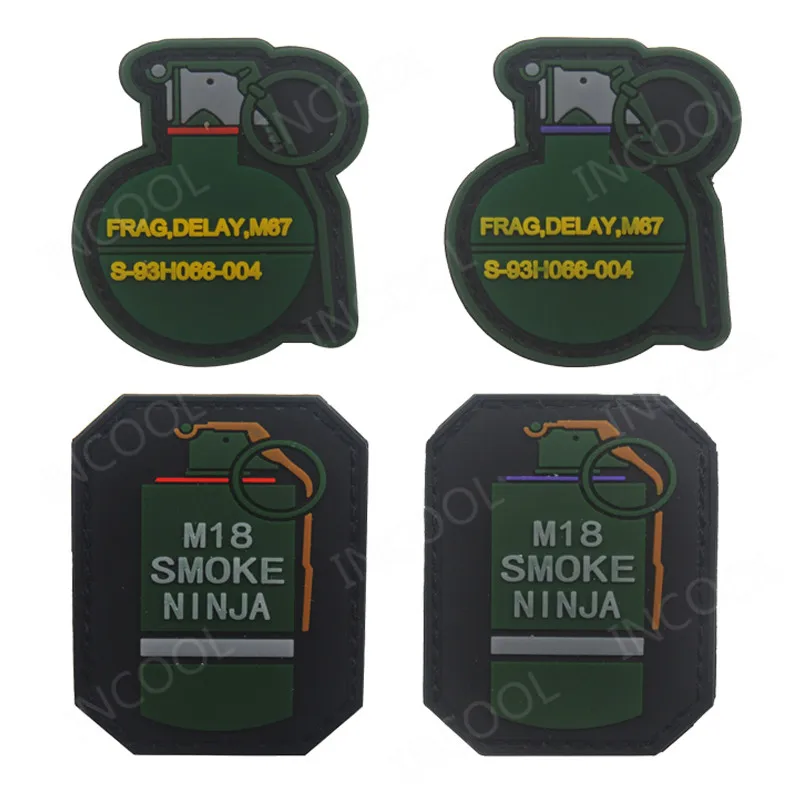 Parche de goma de PVC ahumado 3D, parches traseros de gancho para ropa, mochila, chaquetas - imagen 2