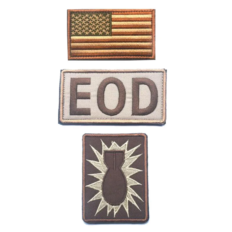 Brazalete bordado 3D con bandera americana, insignia de moral de táctico militar, Camuflaje, ropa, mochila, sombrero, parche - imagen 3