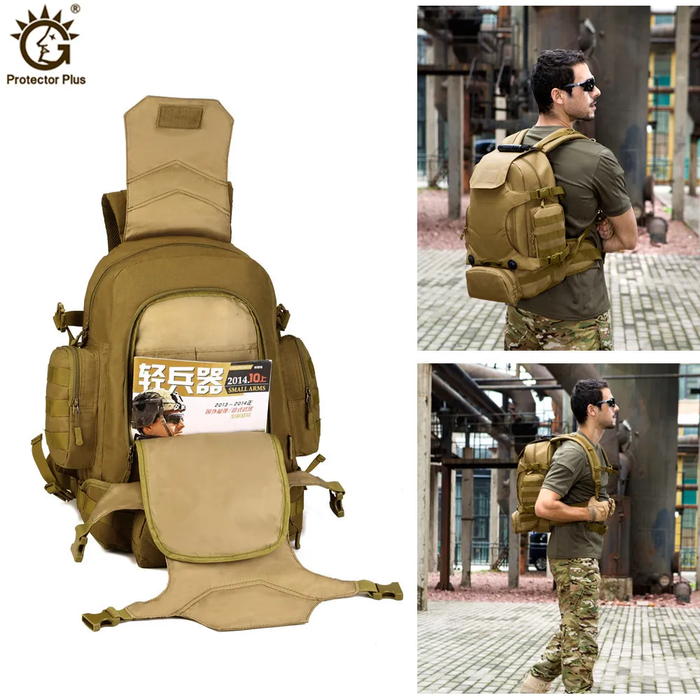 Mochila táctica de camuflaje para acampar para hombres y mujeres, senderismo al aire libre, bolsas deportivas, mochila Molle Army, mochila de viaje, 40L - imagen 5