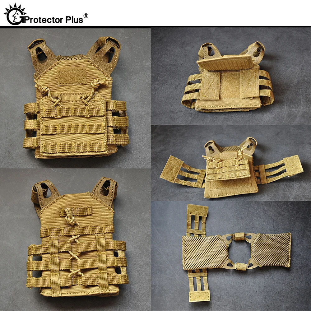 PROTECTOR PLUS civil Molle Mini JPC Camo chaleco táctico para caza al aire libre, cinturón ajustable, adorno colgante para revistas - imagen 5