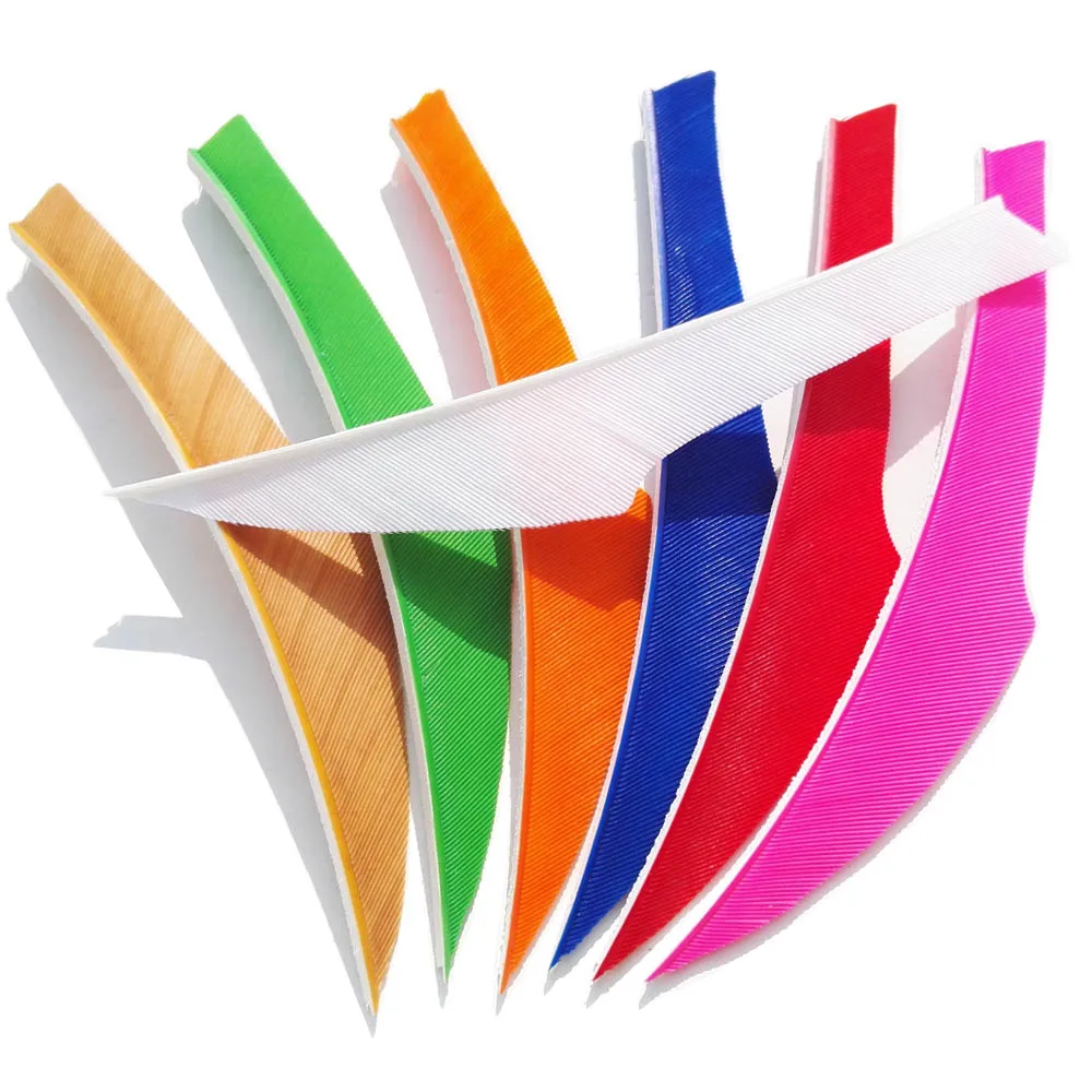 Pluma de flecha de tiro con arco de 40 piezas, pluma de pavo de Color sólido de 4 pulgadas, 8 colores para elegir, Rey - imagen 3