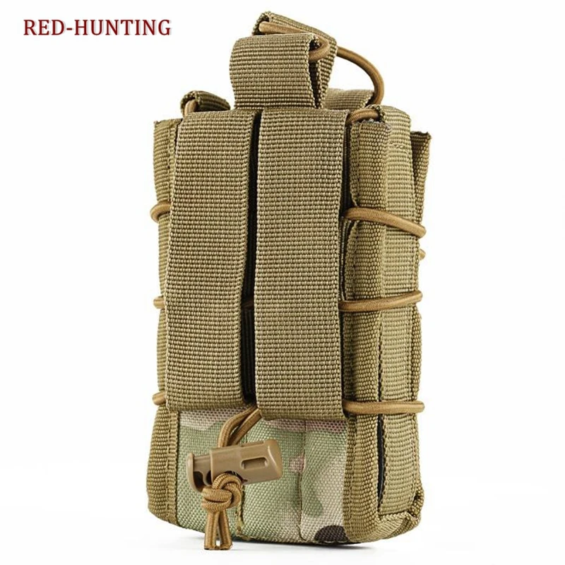 Bolsa táctica militar Molle para revistas, bolsa de caza con Clip para Cartucho AR/M4/M16, de un solo Rifle, con tapa abierta - imagen 3