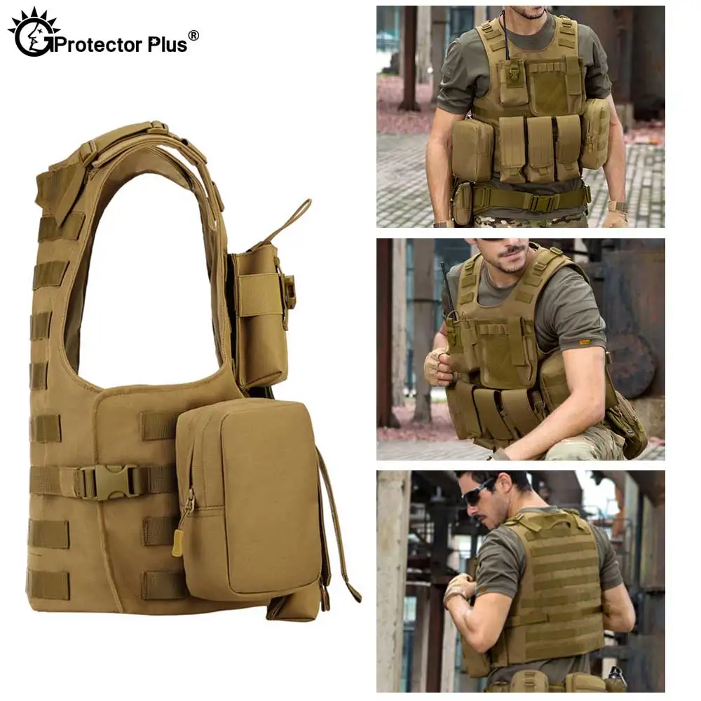 PROTECTOR PLUS chaleco táctico portador de placa profesional civil Molle chaleco anfibio Airsoft combate asalto deporte seguridad - imagen 5