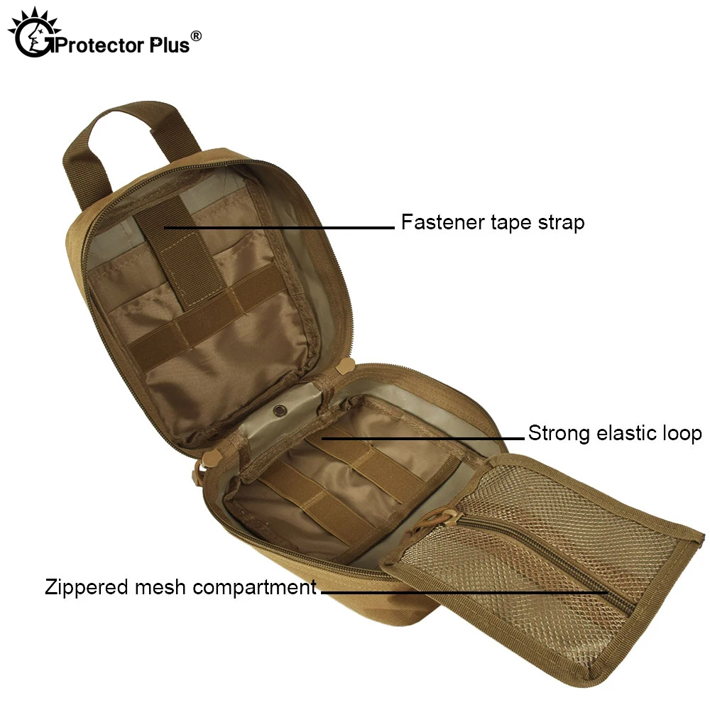 PROTECTOR PLUS-bolsa médica táctica para acampar, bolsa de utilidad de emergencia, de nailon, multifunción, para tratamiento de primeros auxilios, Militar - imagen 4